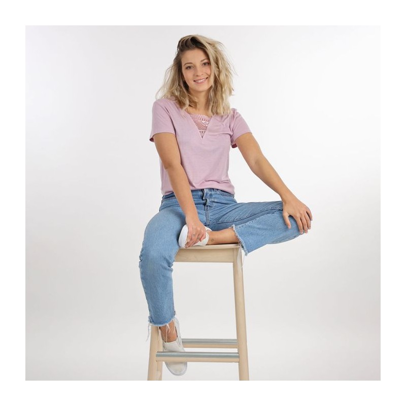 TOP FLUIDE EMPIECEMENT DENTELLE - OXBOW - FEMME - FEMME - 12529 TOP FLUIDE EMPIECEMENT DENTELLE - OXBOW - FEMME - FEMME - 12529