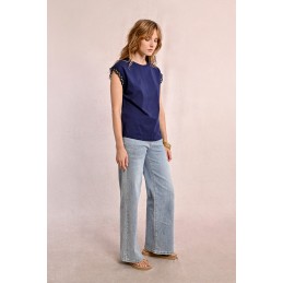 LADIES KNITTED TEE - MOLLY BRACKEN - FEMME - Tops, t-shirts - 16618
