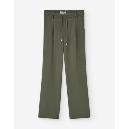 PANT POLYSTER DK GREEN - LOSAN - FEMME - Pantalons, jeans - 16792