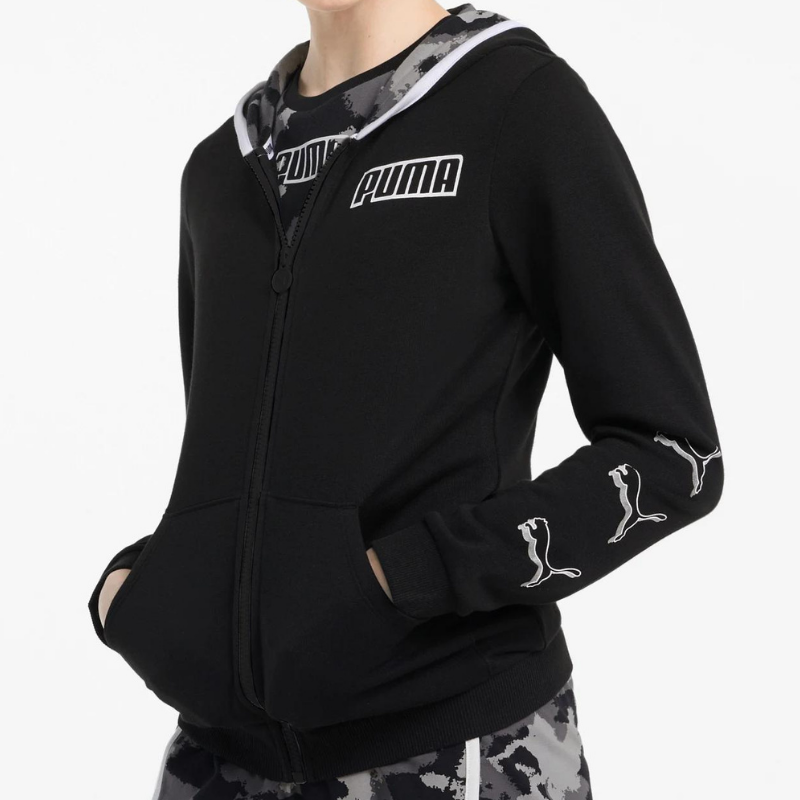 GIRL ALPHA FULL ZIP HOODY TR G - PUMA - JUNIOR FILLE - Textiles - 7015 GIRL ALPHA FULL ZIP HOODY TR G - PUMA - JUNIOR FILLE - Textiles - 7015