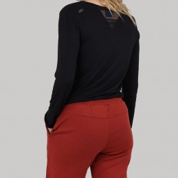 TOP FLUIDE EMPIECEMENT DENTELLE - OXBOW - FEMME - Tops, t-shirts - 9993
